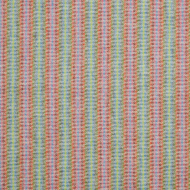 Silver woven stripes with coral, green, blue and yellow flecks