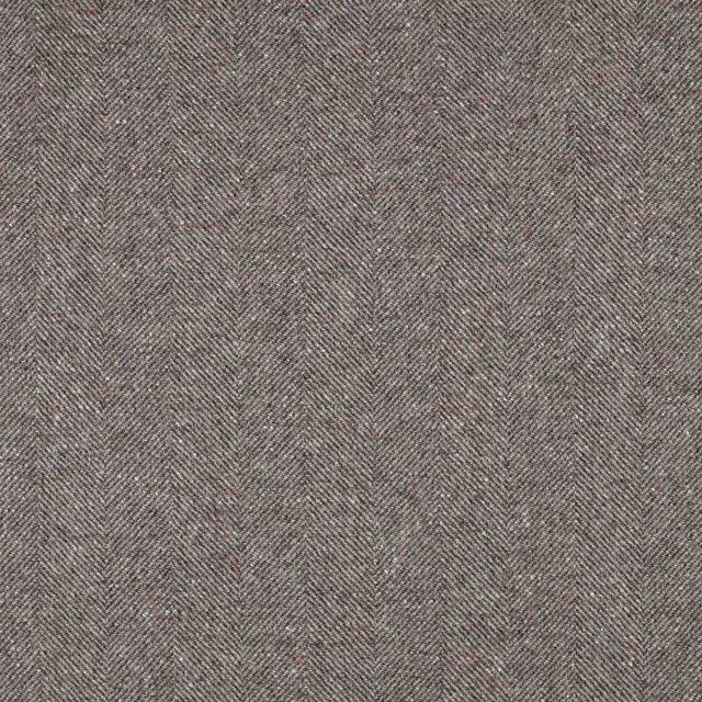Warm taupe-grey fabric with fine vertical herringbone columns and flecked woven texture