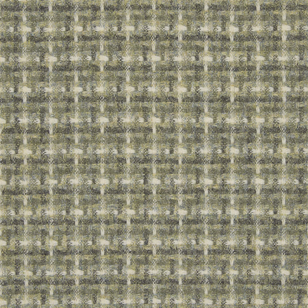 Mottled olive and taupe woven check with cream flecks and nubby texture