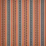 Vertical terracotta, coral and sage-striped woven fabric with fine dark accents