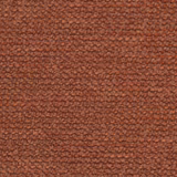 Close-up of textured terracotta bouclé-style fabric with rusty orange flecks