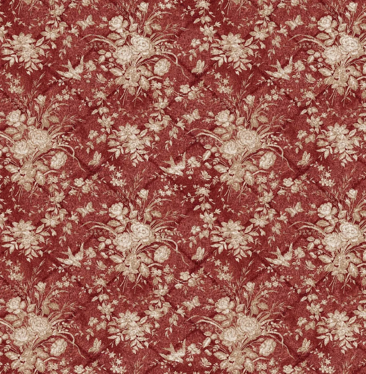 Eliza Floral Sunbaked Red fabric