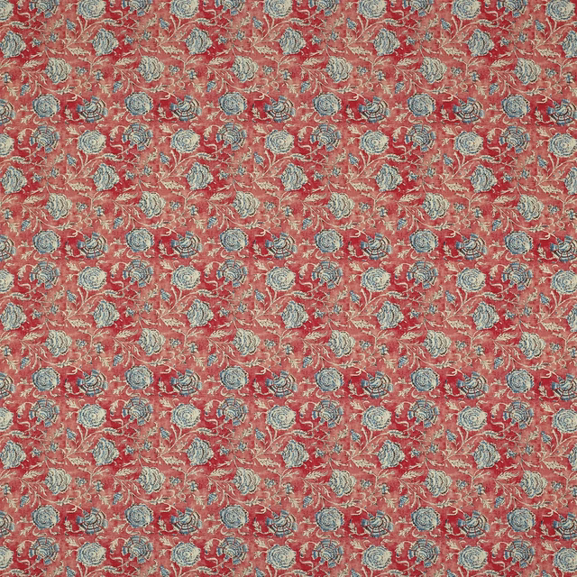 Shell Beach Batik Scarlet fabric