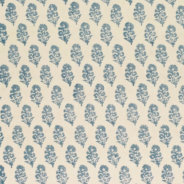 Allie Blockprint Chambray fabric