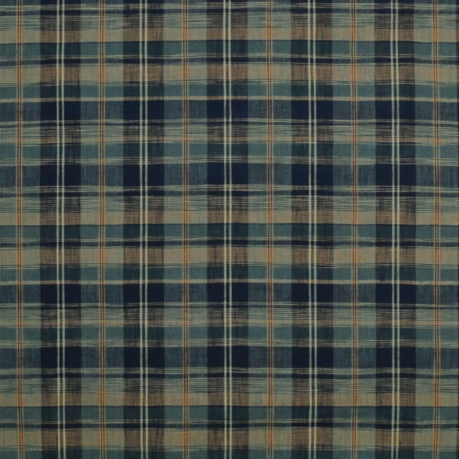 Cambiata Plaid Indigo Fabric fabric