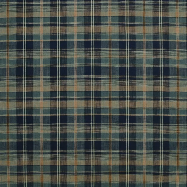 Cambiata Plaid Indigo Fabric fabric