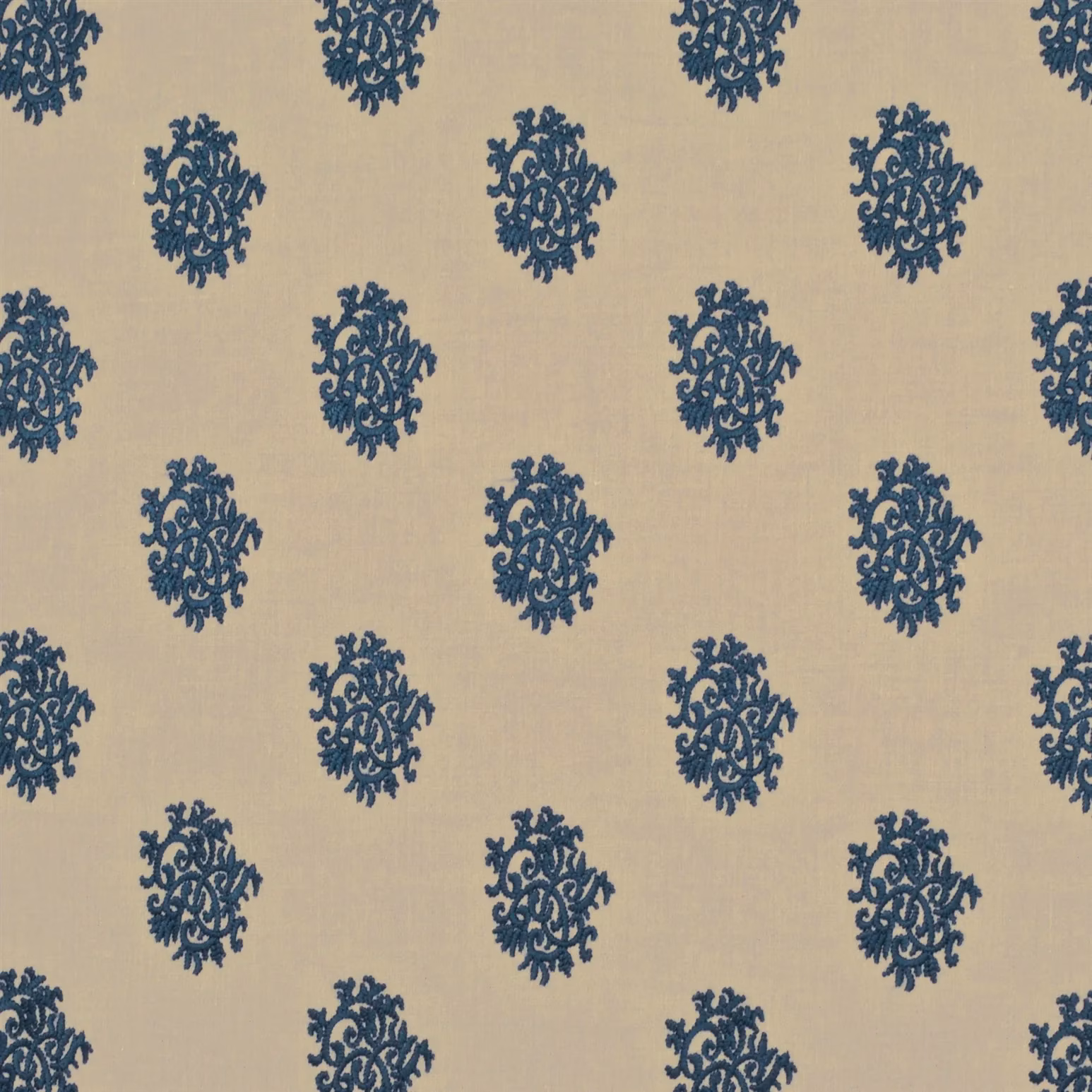 Delphine Embroidery Indigo fabric