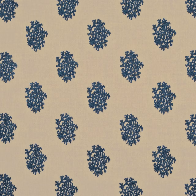 Delphine Embroidery Indigo fabric