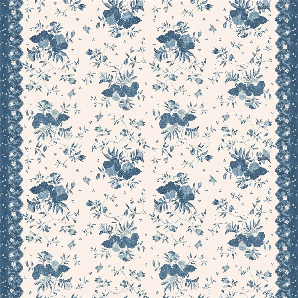Elyria Floral Batik Blue fabric