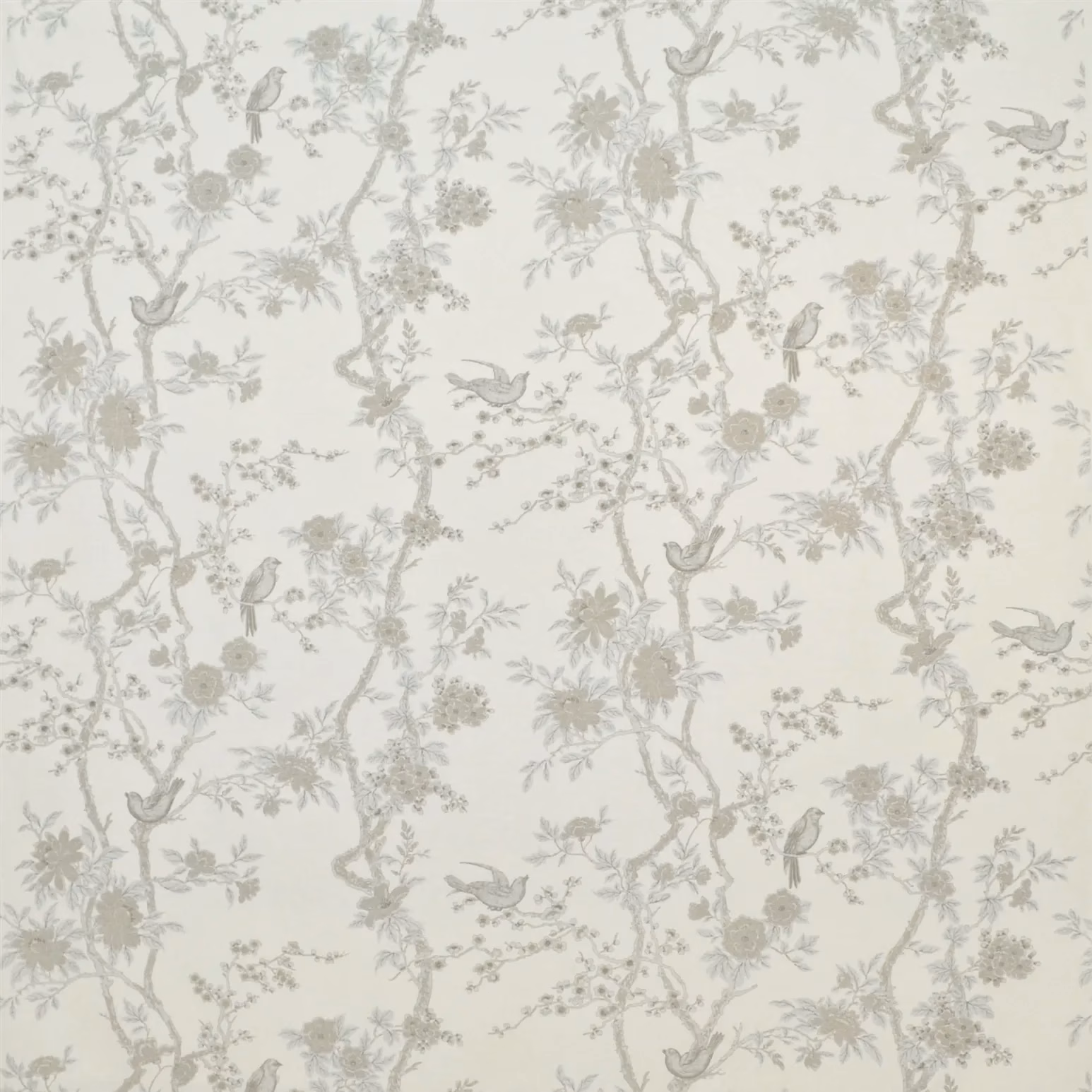 Marlowe Floral Silk Silver fabric