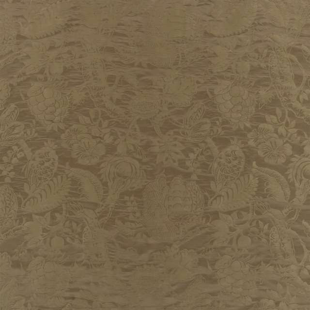 Aracari Damask Tarnished Gold Fabric fabric