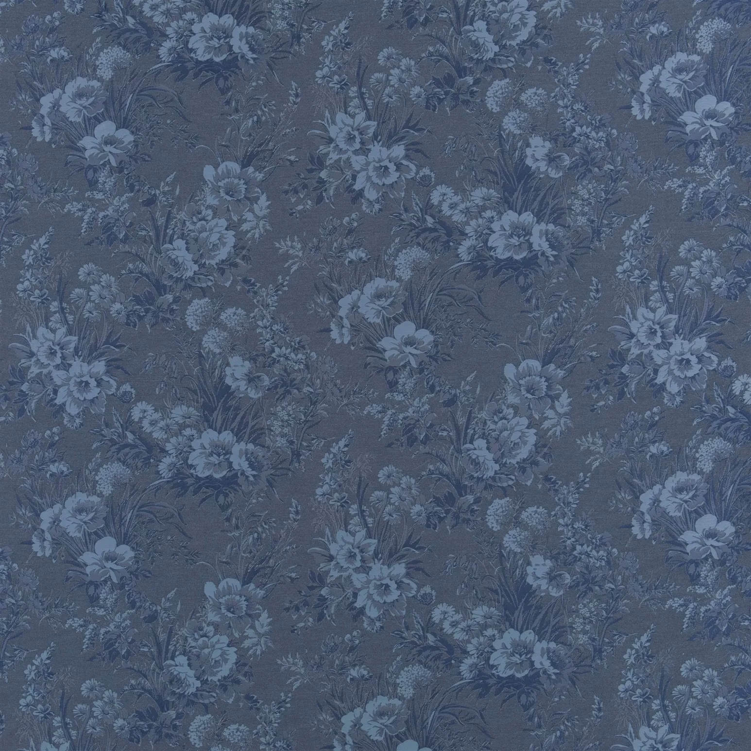 Callais Floral Cyanotype fabric