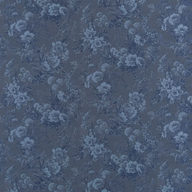 Callais Floral Cyanotype fabric