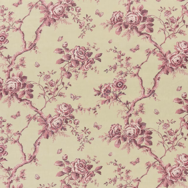 Ashfield Floral Voile Vintage Wine fabric