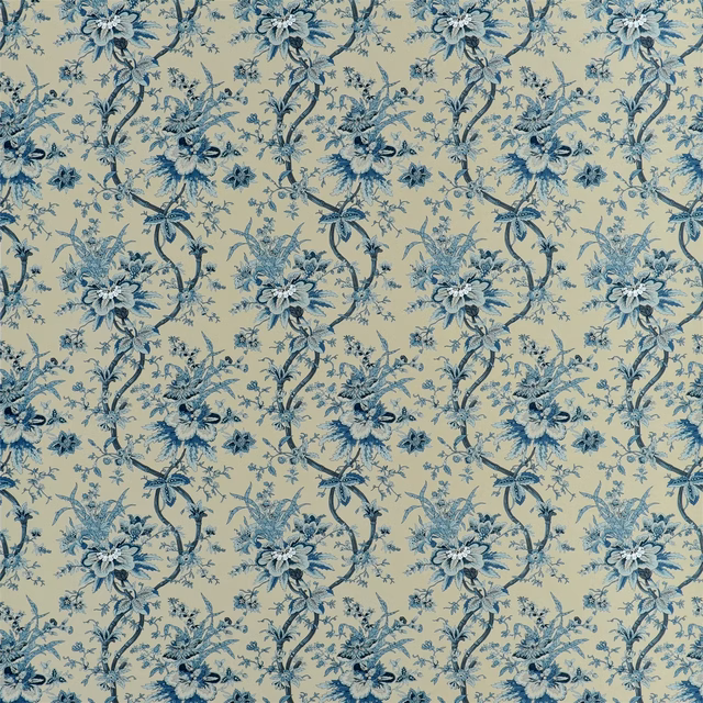 Yarmouth Floral Slate Blue fabric