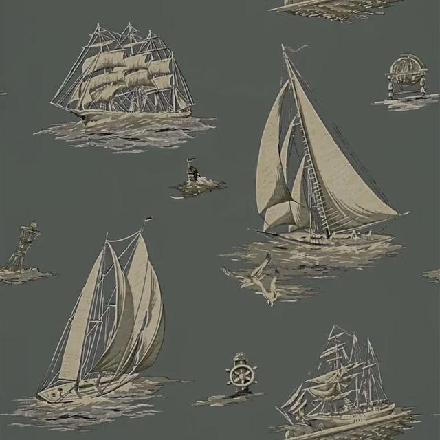 Down Easter Boats Fog fabric