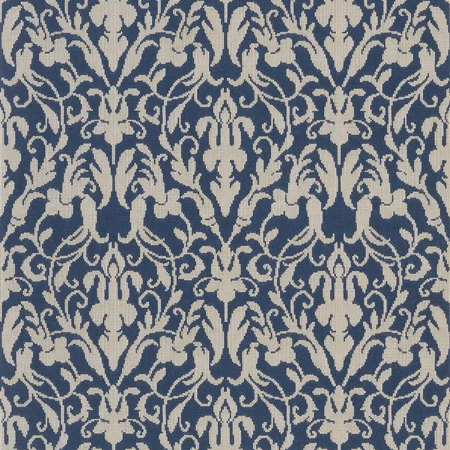 Speakeasy Damask Indigo fabric
