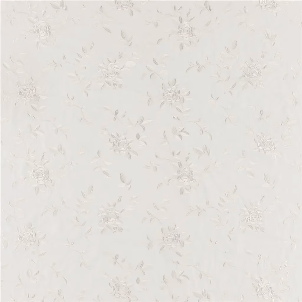Camilla Embroidery White Pearl fabric