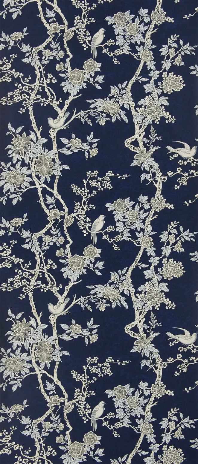 Marlowe Floral Prussian Blue fabric