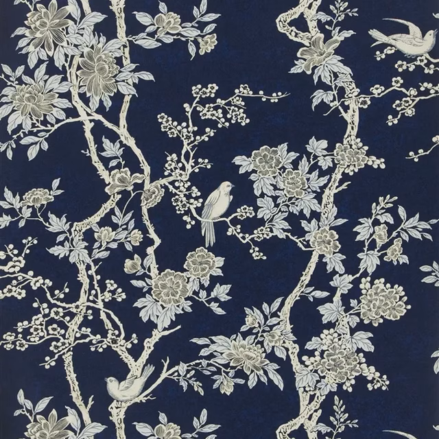 Marlowe Floral Prussian Blue fabric