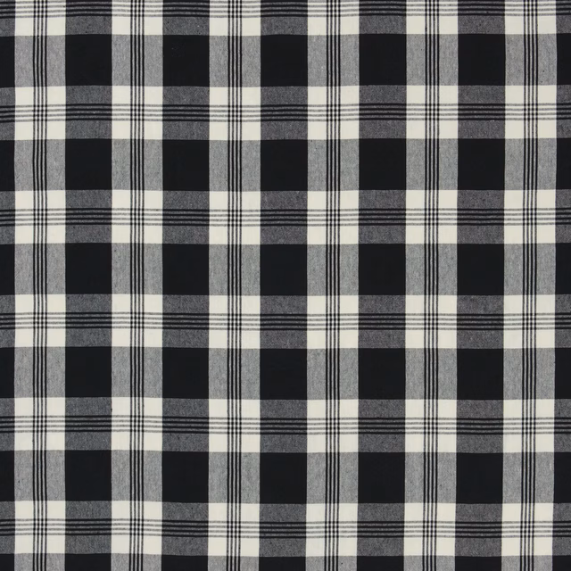 Mill Pond Check Black  /  Cream fabric