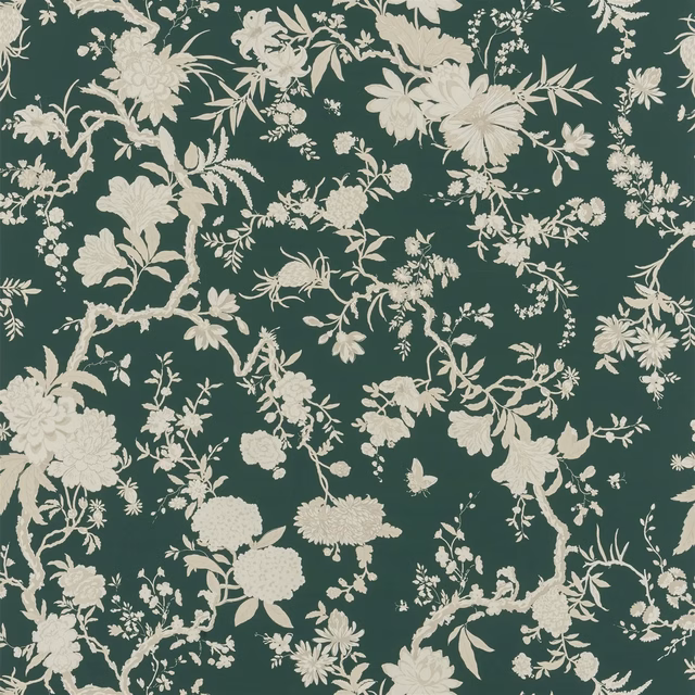 Tea House Floral Green fabric