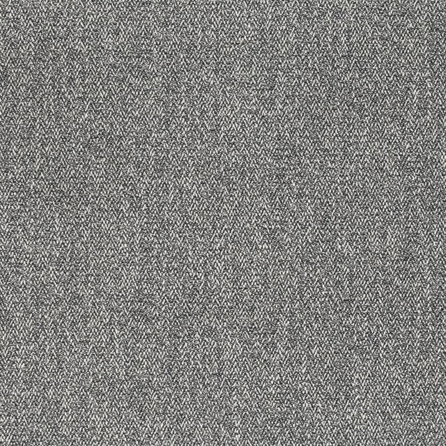 Close-up of cool gunmetal grey fabric with a fine woven herringbone texture