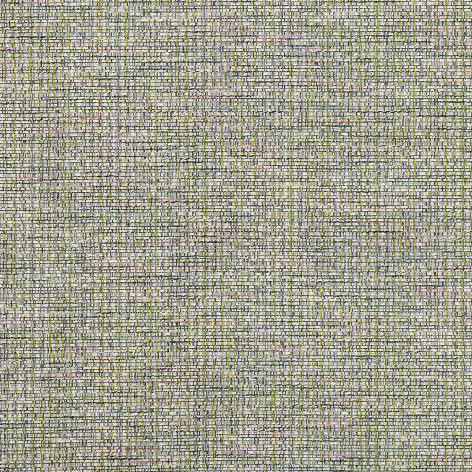 Muted cypress green fabric with a dense fine-scale checked weave and subtle multicoloured flecks