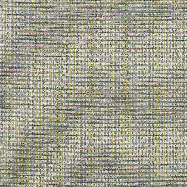 Muted cypress green fabric with a dense fine-scale checked weave and subtle multicoloured flecks