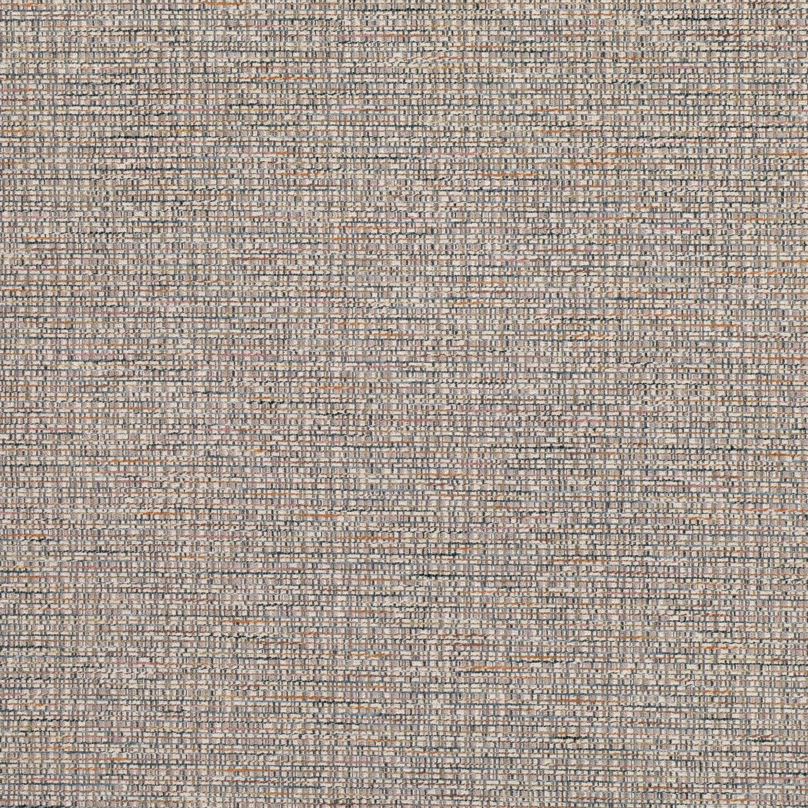 Dusty flamingo pink fabric with a fine taupe-grey woven grid texture