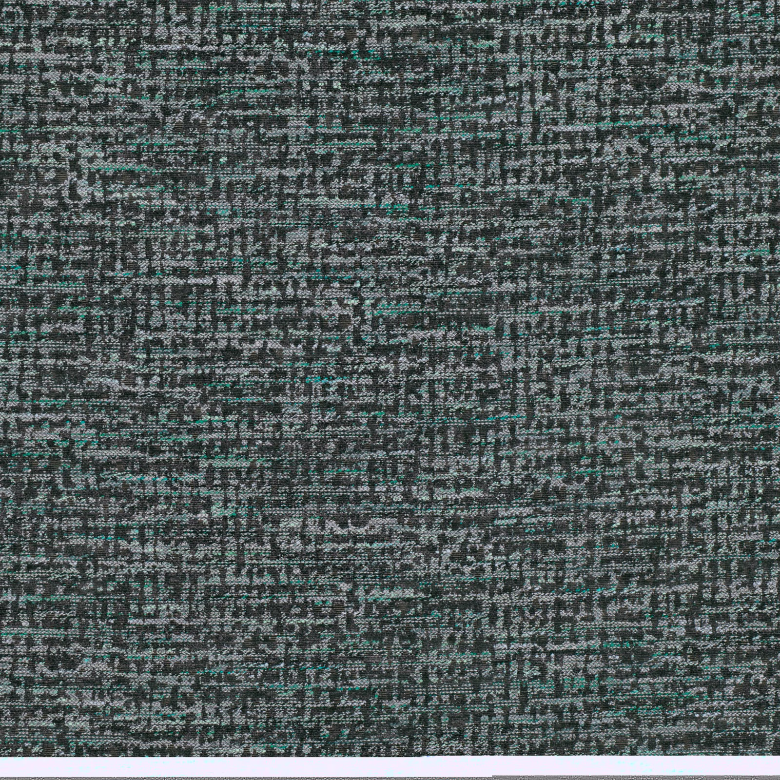 Charcoal grey woven textile with irregular teal and pale flecks