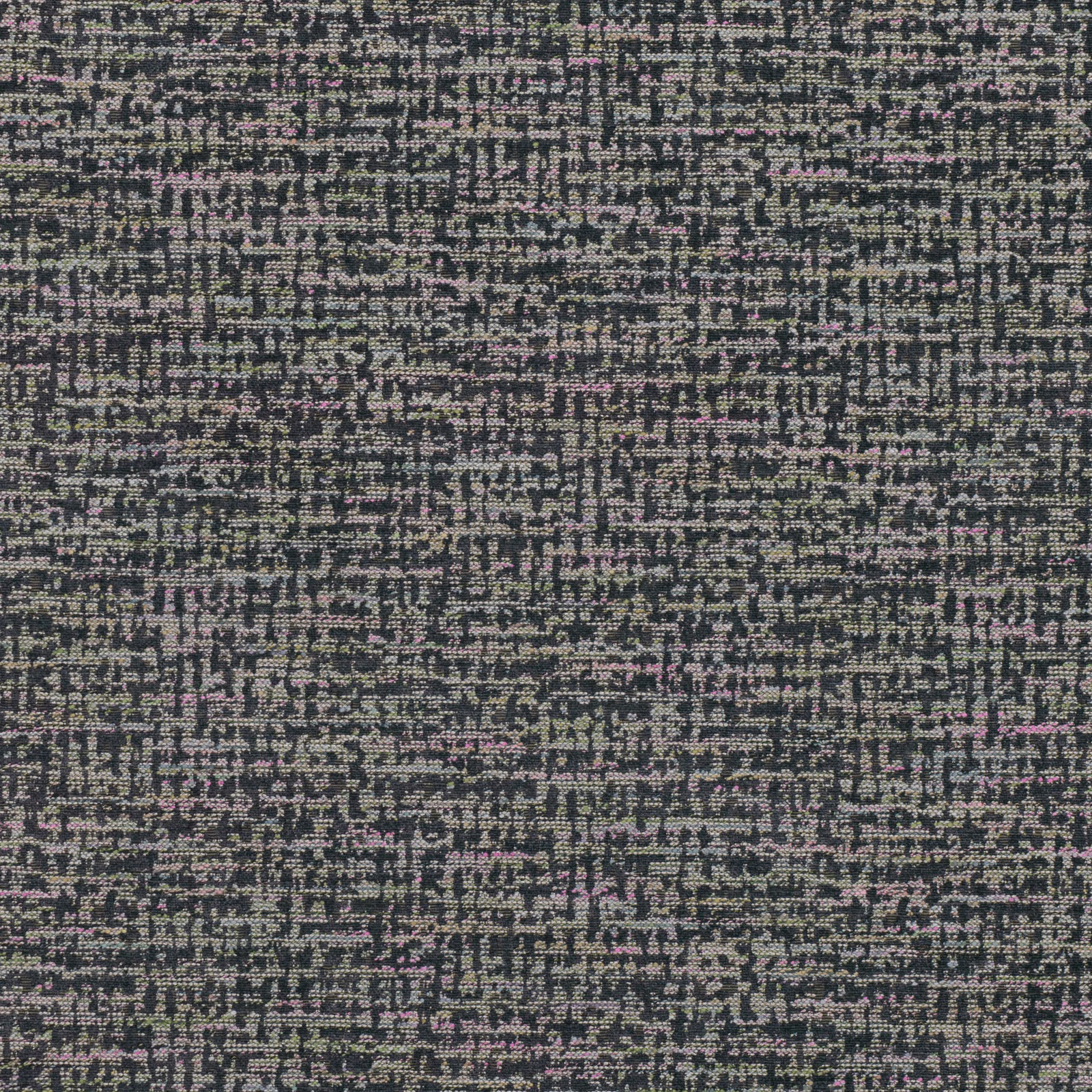 Charcoal woven textile with cream, taupe, olive and muted pink flecks