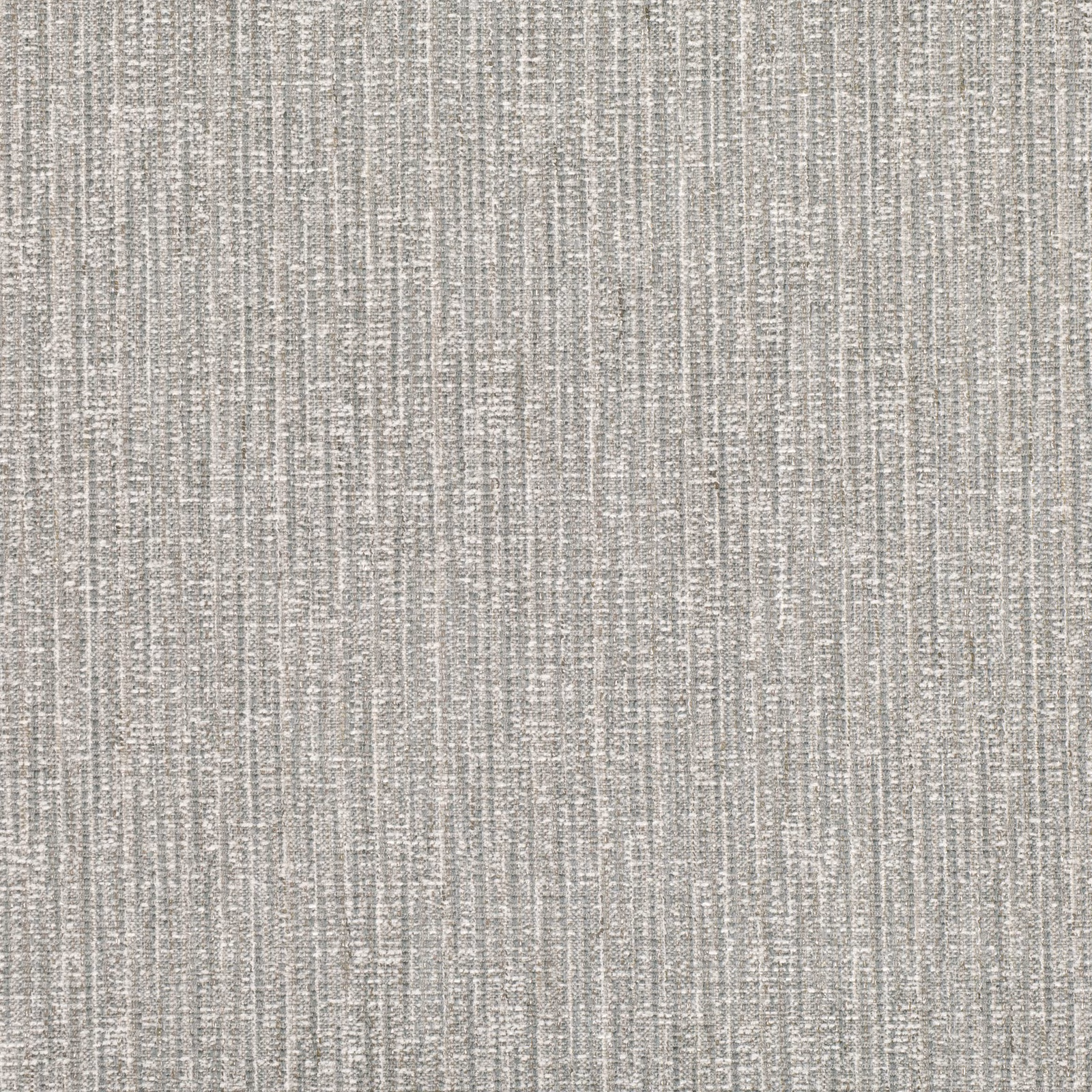Cool light-grey woven upholstery fabric with fine vertical striations and softly irregular texture