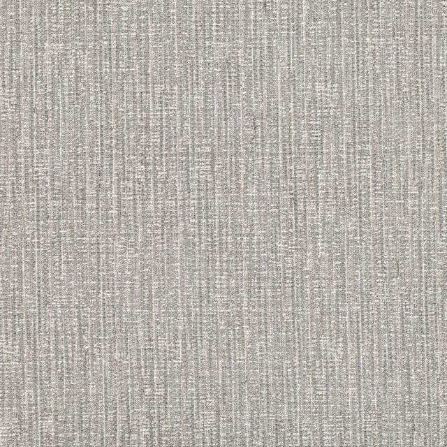 Cool light-grey woven upholstery fabric with fine vertical striations and softly irregular texture