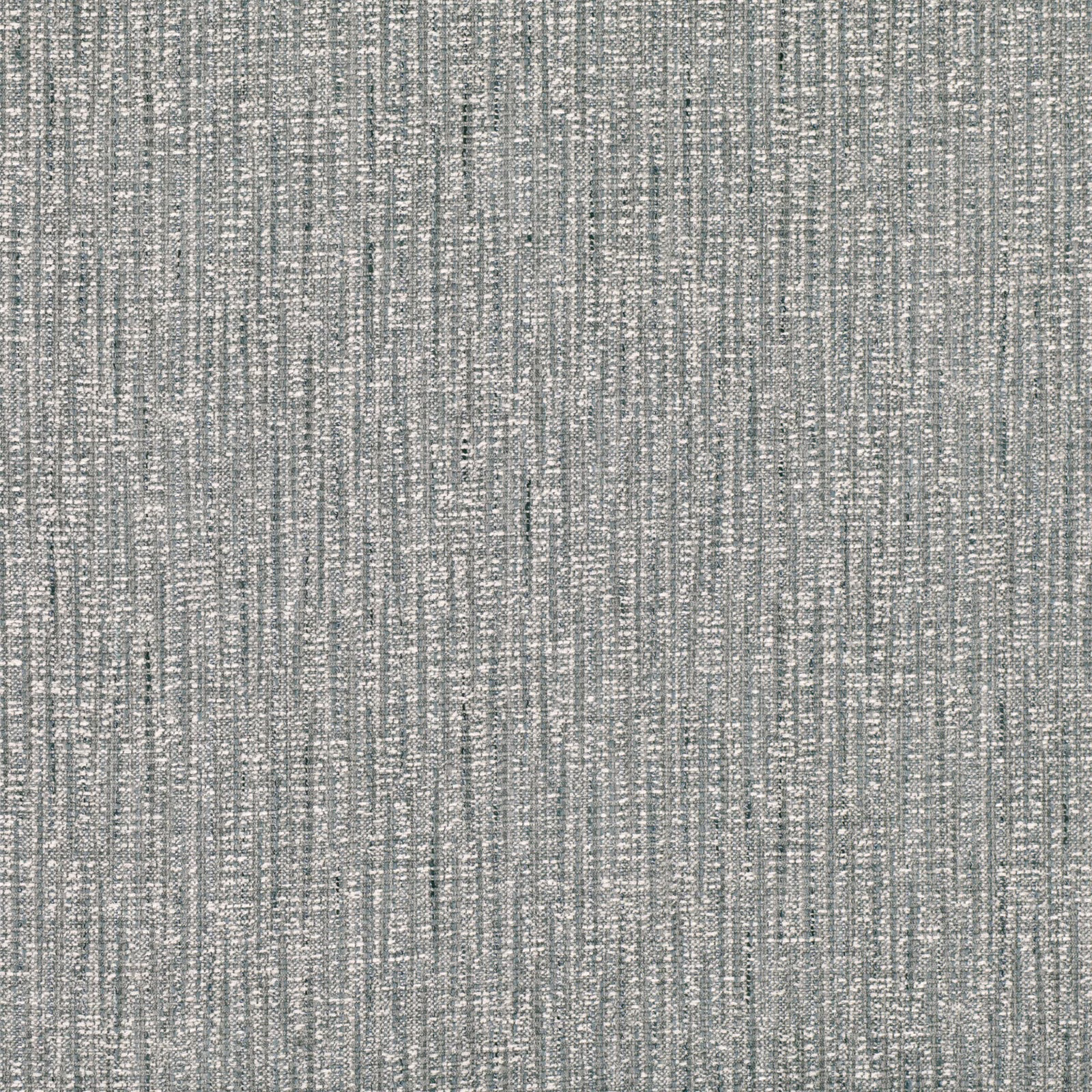 Close-up of cool French grey fabric with irregular vertical woven texture and pale flecks