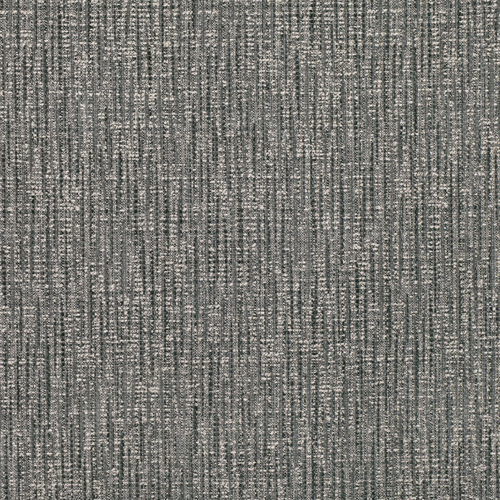 Charcoal grey woven fabric with dense vertical striations and fine contrasting flecks