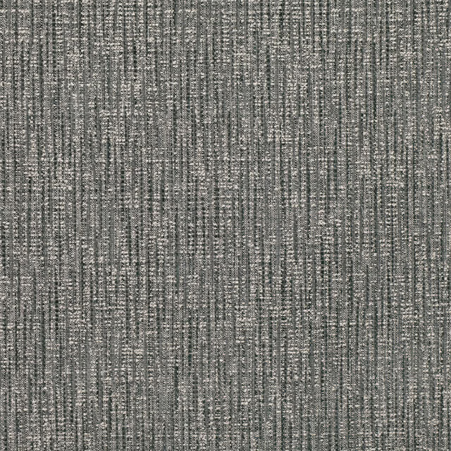 Charcoal grey woven fabric with dense vertical striations and fine contrasting flecks