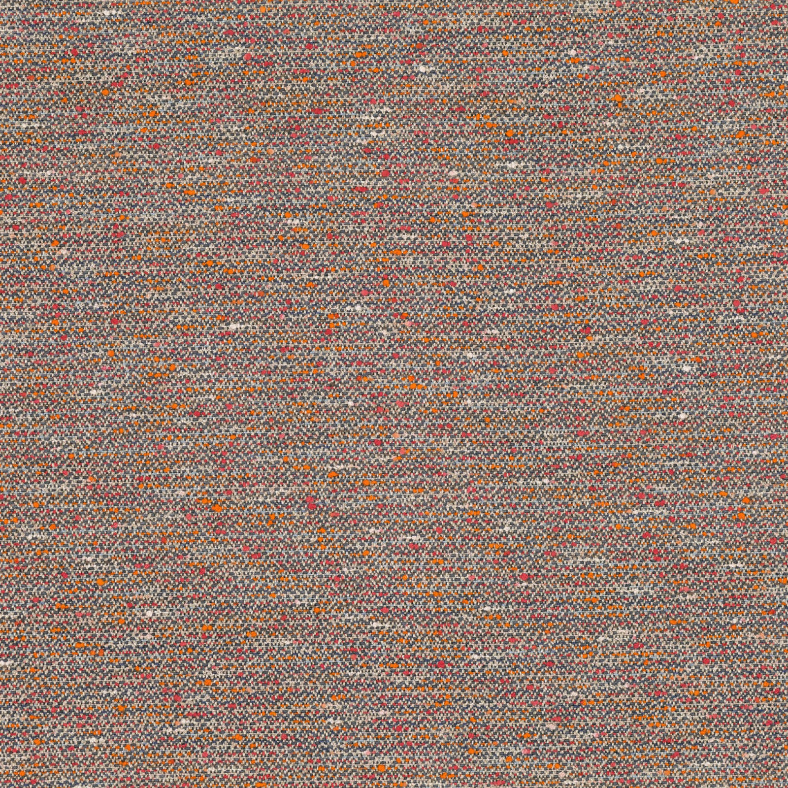 Warm grey woven fabric with tiny carnelian, rust, orange and cream flecks