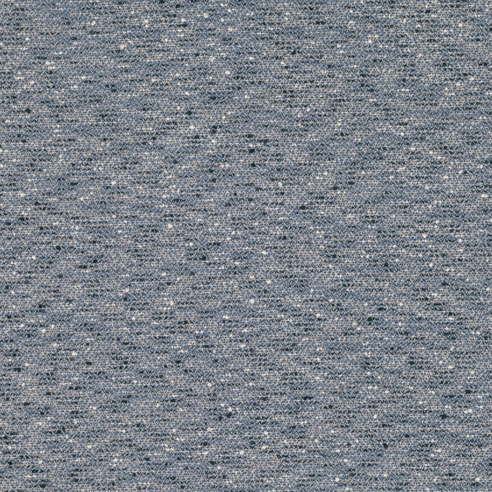 Muted blue-grey woven swatch with pale flecks and charcoal horizontal texture