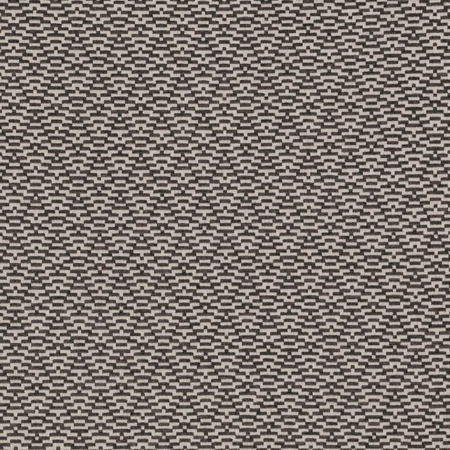 Close-up of charcoal and pale grey small-scale geometric woven textile
