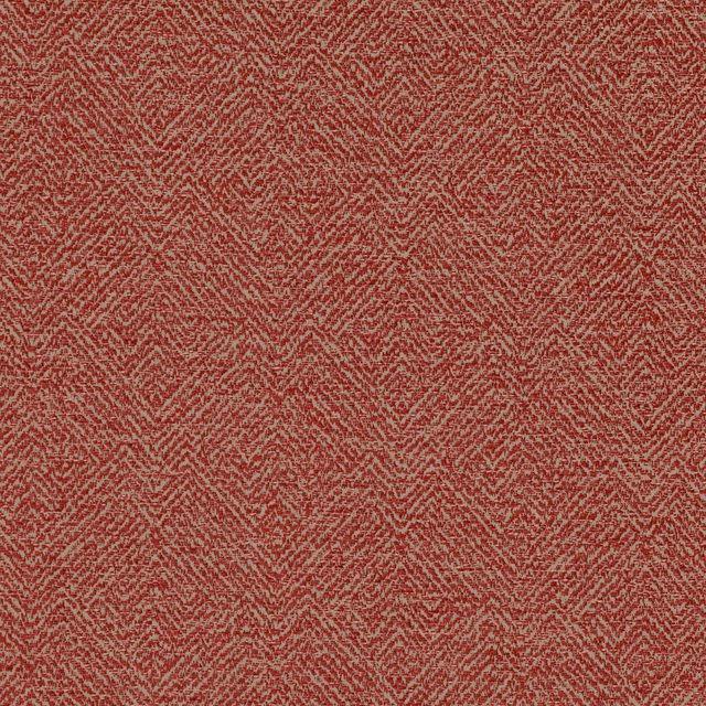 Warm postbox-red upholstery fabric with pale flecked herringbone weave