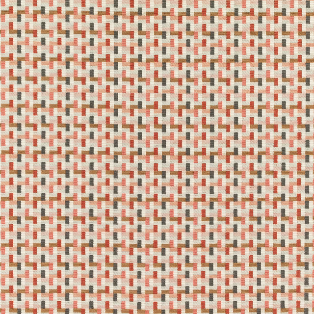 Burnt sienna, cream and charcoal geometric flecks in a tightly woven textile