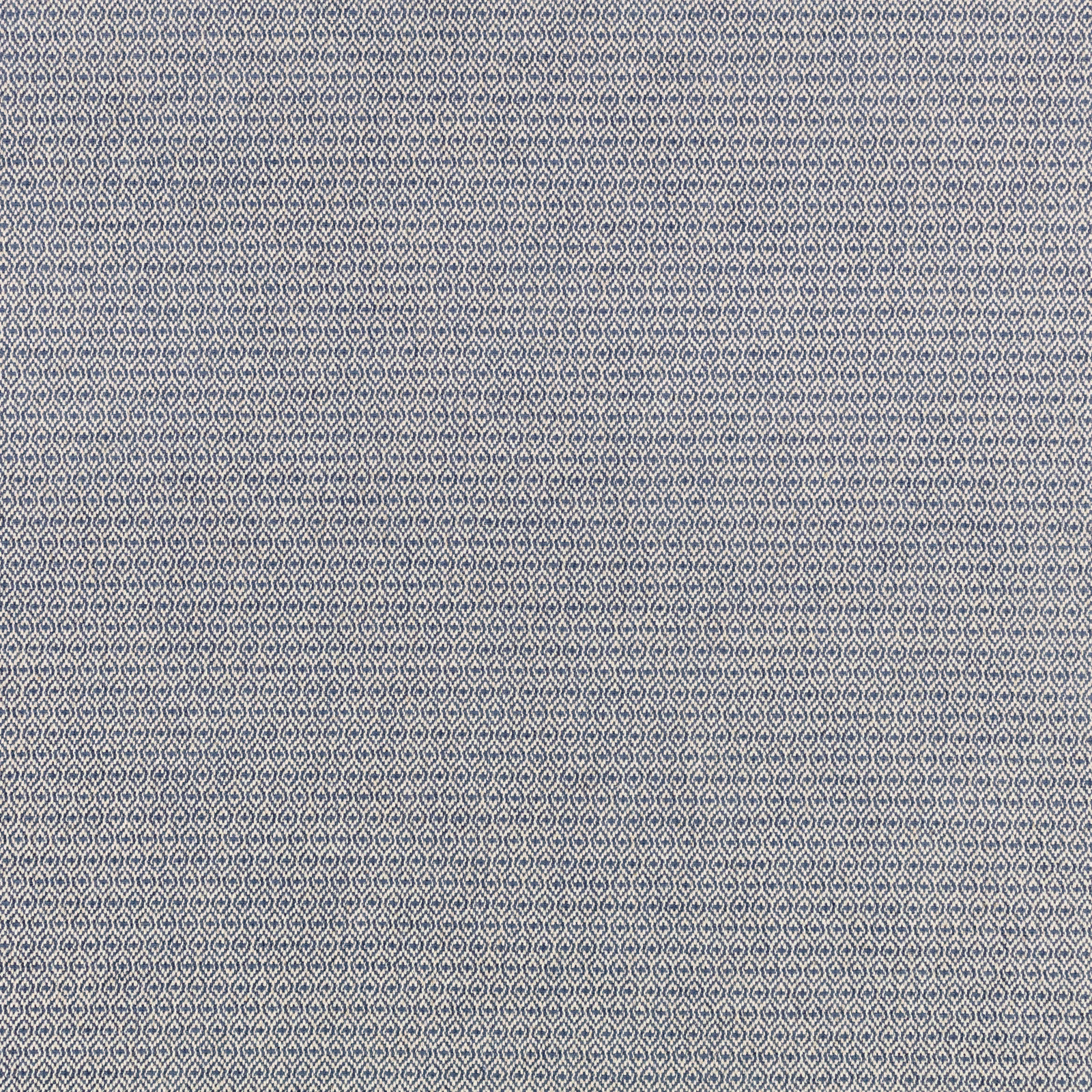 Muted indigo and blue-grey woven fabric with a dense miniature diamond lattice