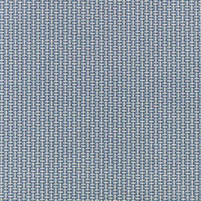 Close-up of Kiku Bilberry's cool blue-grey micro-check woven texture