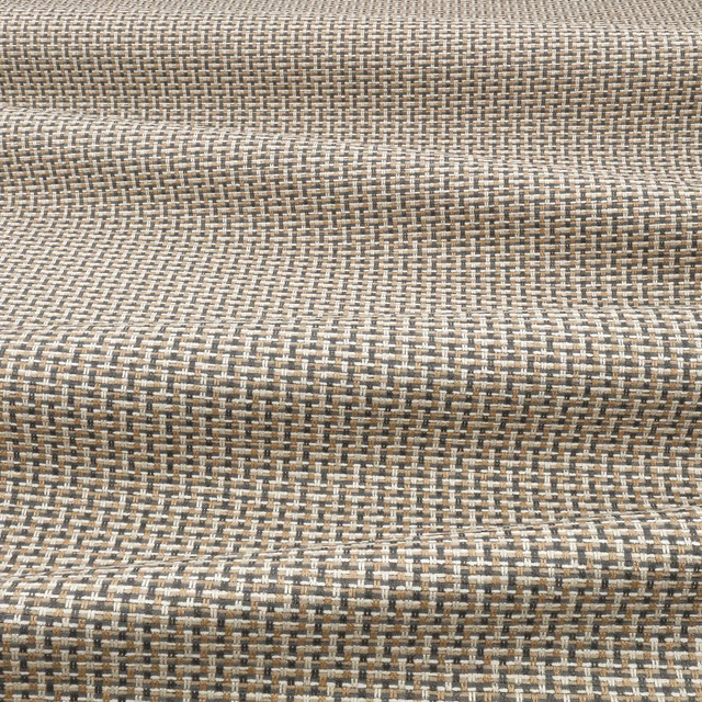 Warm taupe-brown textile with cream flecks in a dense, tactile basketweave