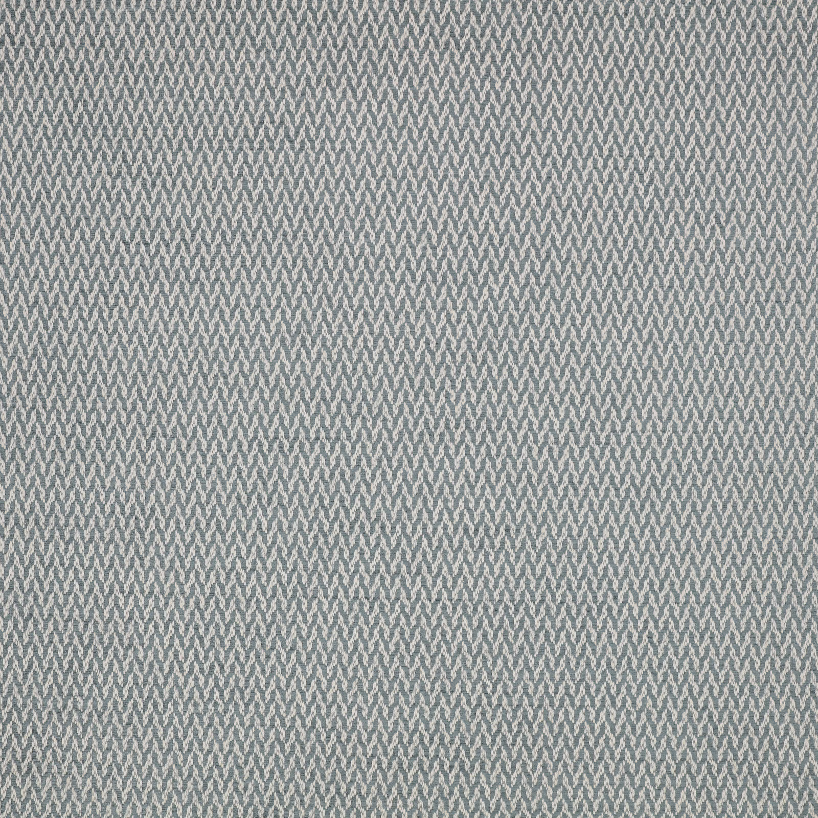 Cool blue-grey fabric with dense pale chevron marks and a softly textured weave