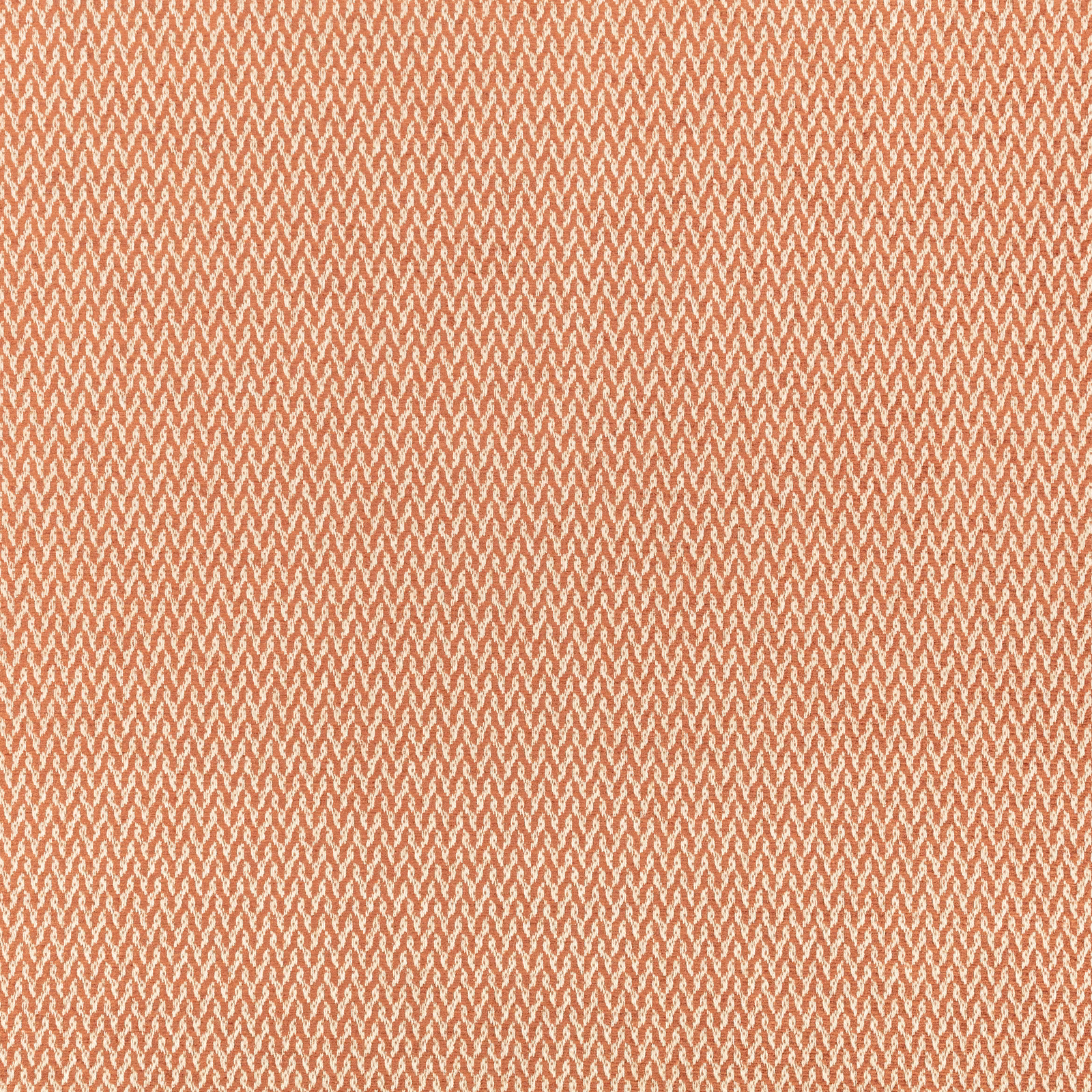 Burnt sienna fabric with dense cream zigzag weave and softly textured surface