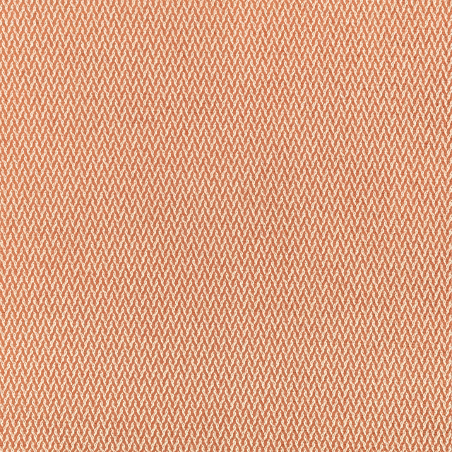 Burnt sienna fabric with dense cream zigzag weave and softly textured surface