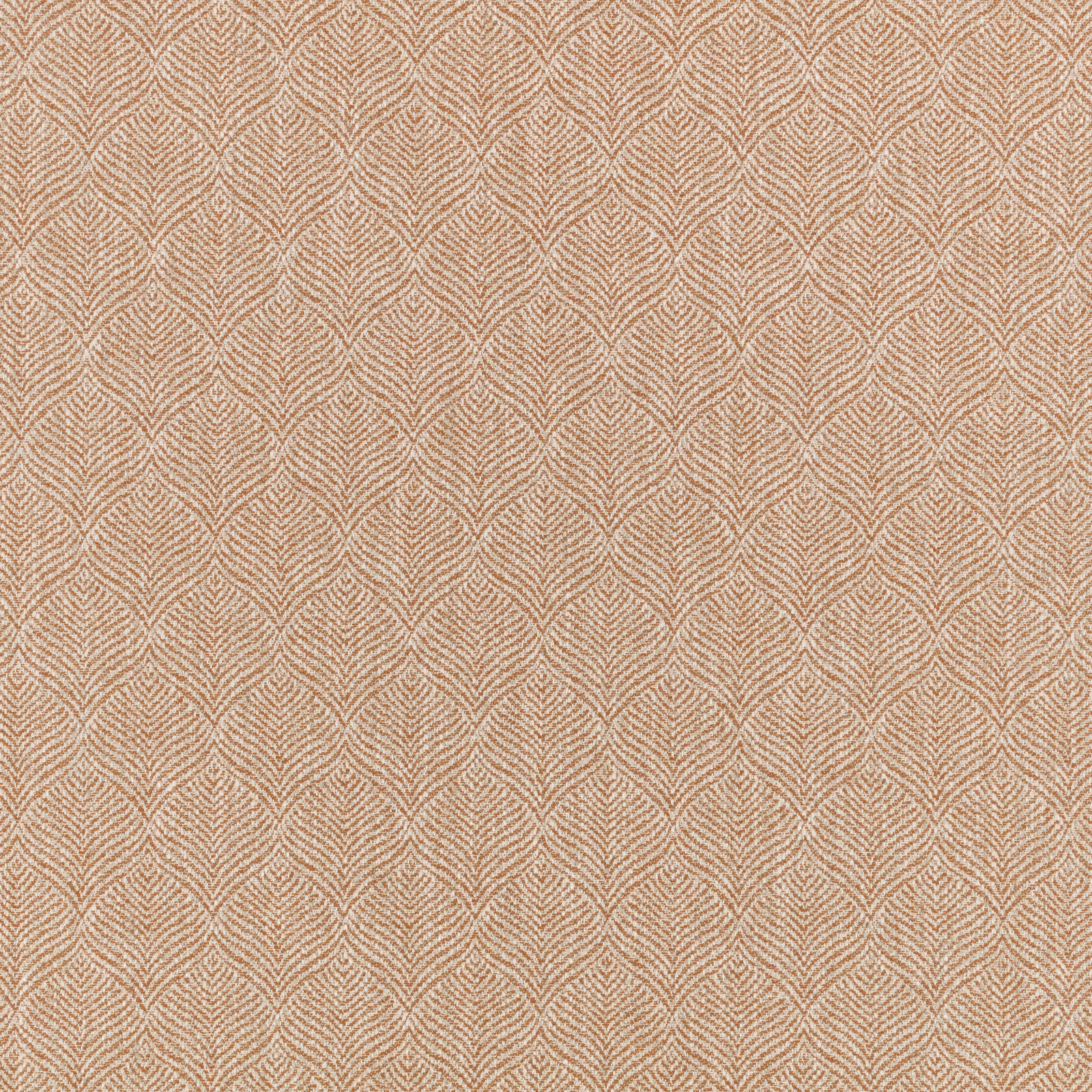 Warm terracotta-beige textile with a fine repeating leaf-chevron weave
