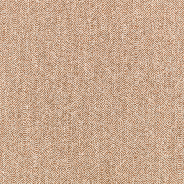 Warm terracotta-beige textile with a fine repeating leaf-chevron weave